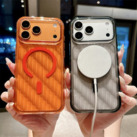 Fundas Magnéticas de Lujo con Diseño de Ondas de Agua para iPhone 17 Pro Max 16 15 14, Carcasa Trasera Translúcida Antigolpes para Samsung S26