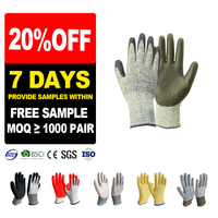 Sunnyhope Vente à Chaud Gants de Sécurité en Carbone PU avec Paume ESD Revêtement Antistatique Niveau 5 Matériau en Nitrile Anti-Coupe Prise d'Échantillon Gratuit