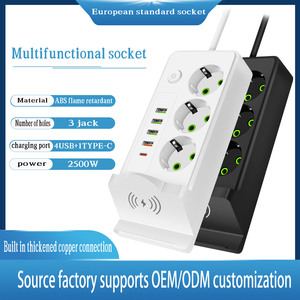 Châu Âu thiết kế thông minh 10 một phổ điện thoại không dây sạc đa 3 cách điện mở rộng ổ cắm với switch - Product Image 4