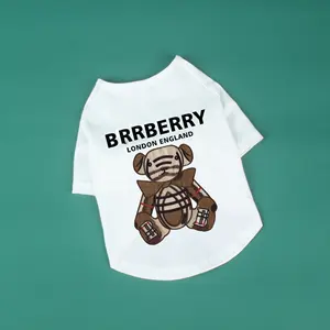 패션 작은 티셔츠 개 위에 테디 슈나우저 코기 포메라니안 화이트 개 tshirt