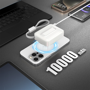 Banques d'alimentation sans fil magnétiques pliables 15W 20000mAh à charge rapide avec câbles, aimant et support - Product Image 4