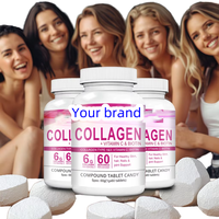 Complément Alimentaire Collagène Hydrolysé en Comprimés Haute Pureté 5000mg pour Adultes, Amélioration de la Beauté, Absorption Facile, Sans OGM