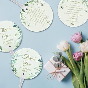 Custom Logo <b>Wedding</b> <b>Thank</b> <b>You</b> Round Advertising Plastic Hand Fan <b>for</b> Guest Promotion Gift - Product Image 5