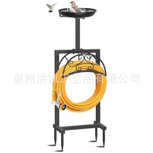 Soporte de metal resistente para manguera de jardín, gancho desmontable de hierro forjado para manguera de agua, estante de almacenamiento para manguera de césped - Product Image 5