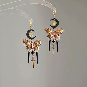 Gothic Tassel Butterfly Sword <b>Earrings</b> Retro Personality Retro Moon Butterfly Tassel <b>Earrings</b> Gothic Butterfly Sword <b>Earring</b> - Product Image 3
