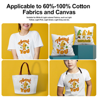 Papier de transfert jet d'encre A3 A4 personnalisé avec logo 2.0 pour tissus légers, t-shirts en coton, papier imprimable à chaud pour l'impression de vêtements