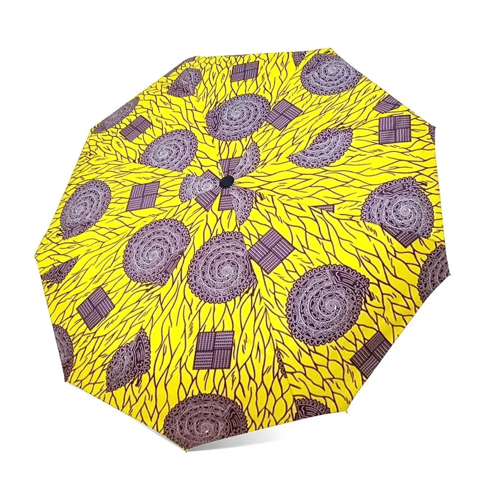 Paraguas con estampado africano, sombrilla corta impermeable y con protección UV, precio al por mayor