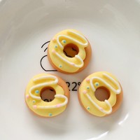 1 Pezzo Mini Donut in Resina Kawaii, Decorazioni Piatte per Scrapbooking, Materiali per Artigianato, Cabochon, Figurine