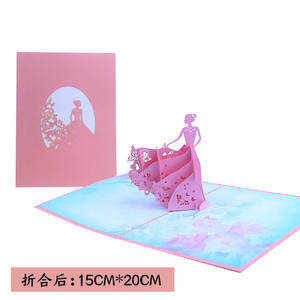 Biglietti di <span class=keywords><strong>Auguri</strong></span> Rosa Hstyle per <span class=keywords><strong>Compleanno</strong></span> di Ragazze, Biglietti per Figlie e Mogli, Carta Firmabile Rosa, Regalo di <span class=keywords><strong>Compleanno</strong></span>, Bomboniere, Biglietti Pop-up 3D - Product Image 6