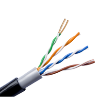 Cable Ethernet Cat5e para Exteriores, 305 m/1000 pies, UTP, Resistente a los Rayos UV, 24 AWG, Cobre Sólido, 8 Núcleos, PVC+PE, Doble Cubierta, Cable de Red LAN