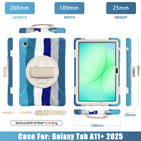 Étuis robustes avec béquille pour tablette Samsung Galaxy Tab A11 Plus 11'' 2025, en silicone et PC rigide, 3 couches antichoc, adaptés aux enfants