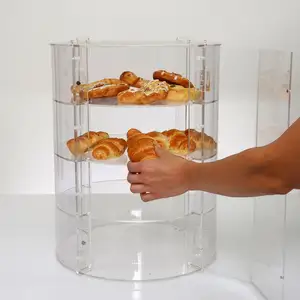 厂家直销定制透明亚克力展示柜有机玻璃面包食品柜