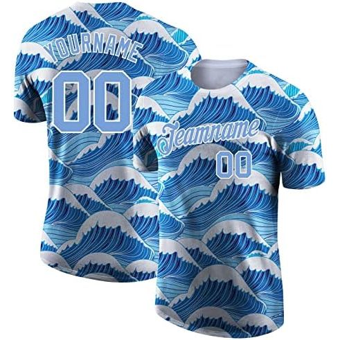Motif ondulé bleu ciel-blanc