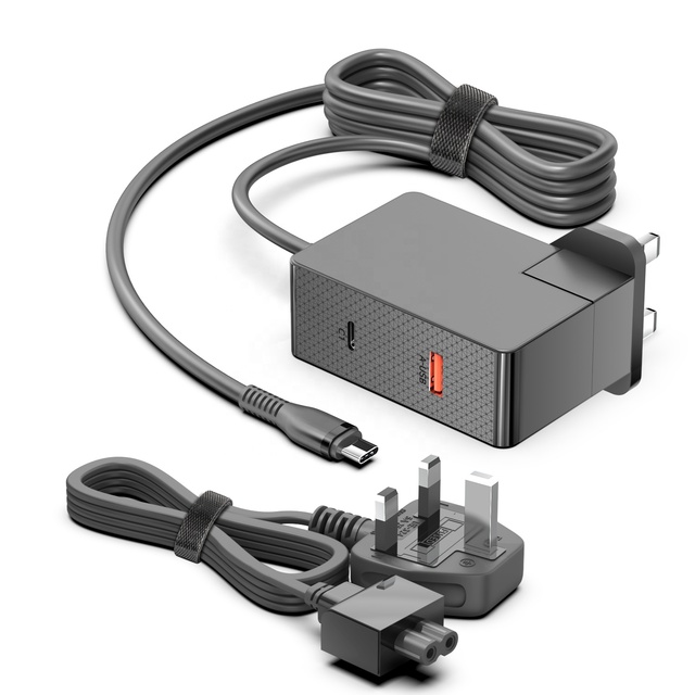 100W Gan Quick Charger EU US UK AU Plugs 2 Ports 100W + USB-A  QC3.0 Wall Charger