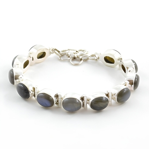 Pulsera de Labradorita de Plata de Ley 925, Joyería Hecha a Mano con Piedras Preciosas Naturales, Pulsera Elegante de Moda para Mujer para Uso Diario - Product Image 1