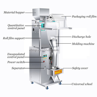 Machine d'emballage multifonctionnelle à scellage arrière automatique pour sachets de 5 à 500 g, pour chips de banane, snacks, noix, sachets de thé, sel, bonbons glacés, farine