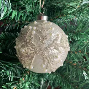 New Luxurious Christmas Round Rose Gold Glass Ball Ornament For Christmas Tree Decorations And Gifts