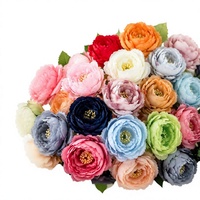 Fleur artificielle en tissu de soie, tête de rose artificielle, modèle de fleur unique, kit DIY pour épingles à cheveux faites à la main, vente en gros transfrontalière, modèle Chine