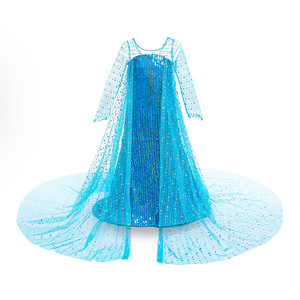 Carnaval <span class=keywords><strong>luxe</strong></span> paillettes <span class=keywords><strong>Elsa</strong></span> princesse Costumes film Anime filles anniversaire habiller reine des neiges <span class=keywords><strong>Elsa</strong></span> robe enfants Halloween Costumes - Product Image 6