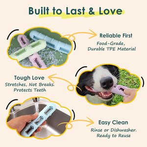 ZMaker Nuevo Juguete Masticable Dental con Cerdas para Limpieza de Dientes, Ecológico, Juguete Masticable y Cepillo 2 en 1, Juguete Interactivo para Perros - Product Image 3