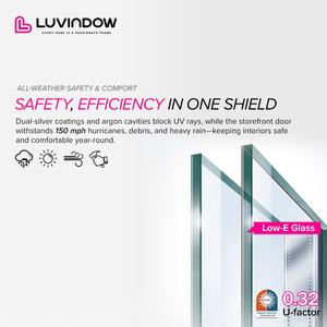 एल्यूमीनियम डबल ग्लास फ्रेंच दरवाजा इलेक्ट्रॉनिक लॉक साउंडप्रूफ स्विंग अपार्टमेंट प्रविष्टि और कार्यालय वाणिज्यिक के लिए खुला - Product Image 4