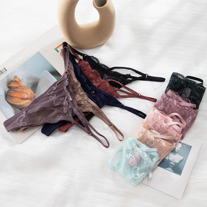 Braguitas de Encaje Transparentes con Cordón Ajustable y Corte Bajo para Mujer, MOQ Bajo - Product Image 4