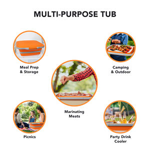 Collapsible <b>BBQ</b> Prep Tubs Collapsible Meal Prep Marinating Lock Buckle Includes Cutting Board <b>BBQ</b> Prep Tub with Locking Lid - Product Image 4