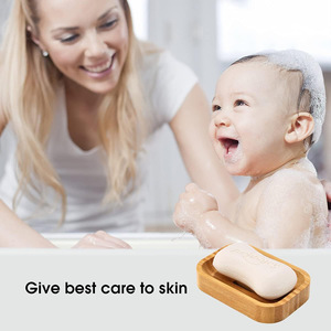 จานสบู่ไม้ไผ่ธรรมชาติทรงสี่เหลี่ยมมีที่ระบายน้ำในตัวสำหรับห้องน้ำห้องครัว 2 แพ็ค - Product Image 3