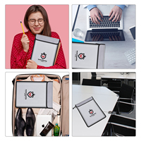 Sac d'argent ignifuge amélioré pliable Portable A4 A5 taille deux poches avec fermeture éclair Documents légaux-Argent pour fichiers d'objets de valeur