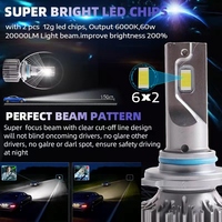 Ampoule de phare LED Sanvi C6 H11 H4 H7 pour voiture, 3 caloducs, haute puissance, 59 W, 6000 K, lampe de poche, phare LED automobile