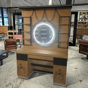 Miroir LED vintage Hao Yu BS66 pour salon de coiffure, station de barbier, contreplaqué durable, 110-240 volts, pour salon de barbier masculin - Product Image 2