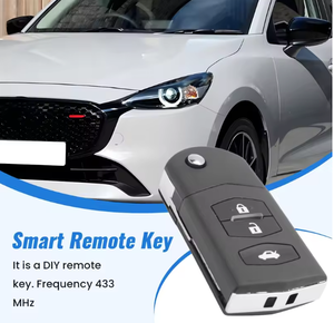 Xe thông minh từ xa chính 3 nút 80-bit 63 chip chìa khóa xe Fob phù hợp cho Mazda 2 3 5 6 rx8 <span class=keywords><strong>MX5</strong></span> 433Mhz - Product Image 1
