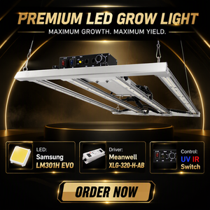ไฟปลูกต้นไม้ 320W <span class=keywords><strong>Samsung</strong></span> LM301H EVO ให้ค่า PPFD สูง 3.14umol/<span class=keywords><strong>J</strong></span> สเปกตรัมเต็มรูปแบบ ปรับความสว่างได้ สำหรับปลูกพืชในร่ม - Product Image 1