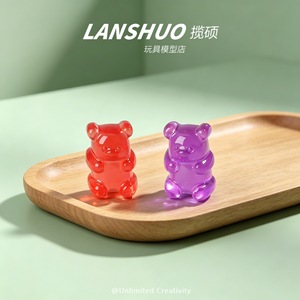 Oso de peluche de resina Lanshuo en miniatura, decoración 3D, accesorios de bricolaje para la fabricación de joyas y fundas de teléfono - Product Image 4