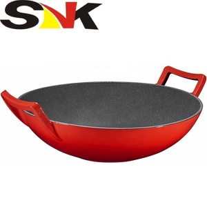 <span class=keywords><strong>Wok</strong></span> en fonte professionnel, OEM, émaillé, double poignée, <span class=keywords><strong>wok</strong></span> <span class=keywords><strong>japonais</strong></span> en fer - Product Image 3