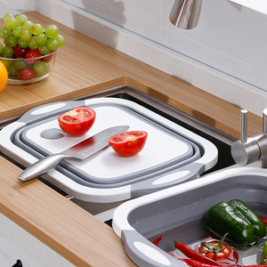 Multifanctional <b>Plastic</b> Chopping Cutting Board Portable 2 in 1 Foldable Folding <b>Plastic</b> Cutting Chopping Board - Product Image 2