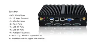 Pc And Laptop High Quality PC Mini J1900 Quad Core 7*COM 8*USB Mini PC Embedded Host With Fanless