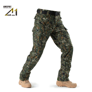 Pantalones Cargo Tácticos de Camuflaje Digital para Hombre - 4ª Generación, Multibolsillos, para Senderismo al Aire Libre, Tela Elástica, Cintura Alta, Corte Recto - Product Image 4