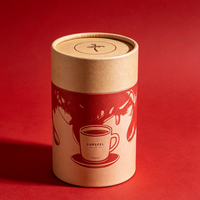 Conteneur en tube de carton de luxe pour les grains de café, l'emballage de flacons de parfum, boîte ronde personnalisée imprimée, écologique