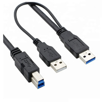 Échantillon Gratuit - Câble Adaptateur Répartiteur en Y USB 3.0 A Mâle vers 2.0 A Mâle vers 3.0 B Mâle pour Imprimante