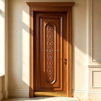 Porte d'entrée simple/double en bois massif noyer/ébène sculpté pour maison avec dessus décoratif, porte extérieure