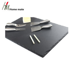 Usine directe 40*30cm ensemble de plateau de service Rectangle naturel plat en <span class=keywords><strong>ardoise</strong></span> écologique avec couteau et craies - Product Image 6