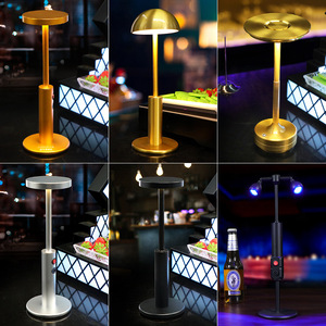 Bar Rechargeable <b>Table</b> Lamp Cylindrical All Aluminum <b>Led</b> Cordless Nightclub Cafe Decorative <b>Light</b> - Product Image 4
