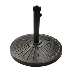 <span class=keywords><strong>Base</strong></span> Redonda Resistente para Sombrilla de Patio, Estilo Antiguo, para Exteriores, Color Negro - Product Image 1
