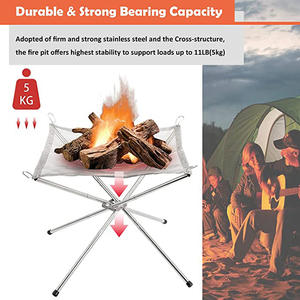 Foyer de Camping Portable, extérieur, <span class=keywords><strong>bois</strong></span>, barbecue, Grill, foyer, maille en acier pliable, foyer - Product Image 2
