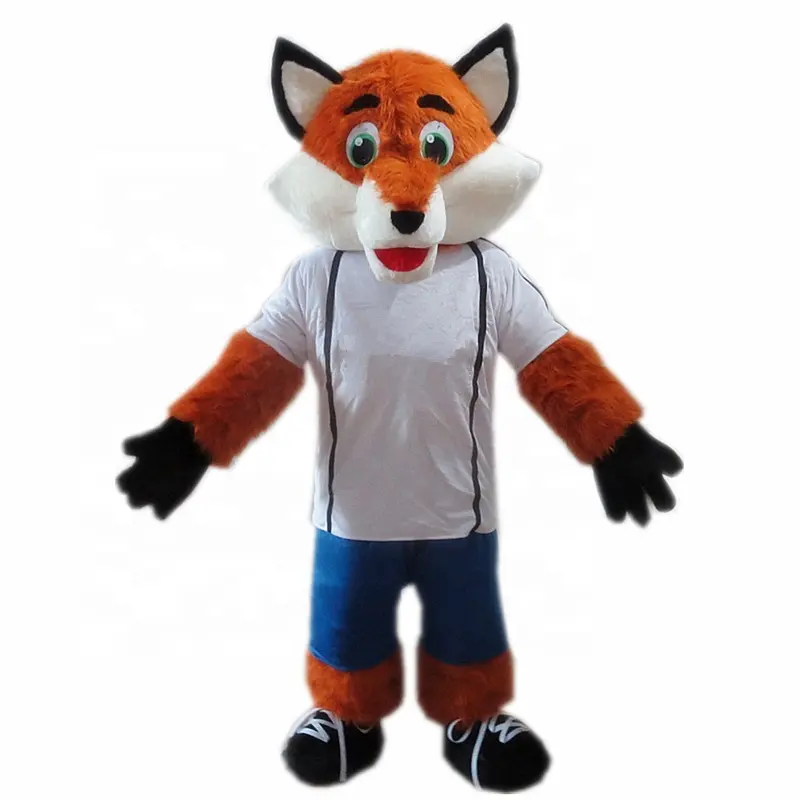 Fantasia de mascote de raposa adulto, <span class=keywords><strong>traje</strong></span> de mascote com estampa de animais de corpo inteiro, laranja, fantasia de caminhada