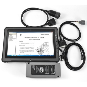 สำหรับเครื่องมือวินิจฉัยอิเล็กทรอนิกส์ JCB รุ่น V22.11.2 อินเทอร์เฟซสำหรับรถบรรทุกพร้อมสายเคเบิล 9 พิน 6 พิน และสาย USB + แท็บเล็ต F110 - Product Image 1