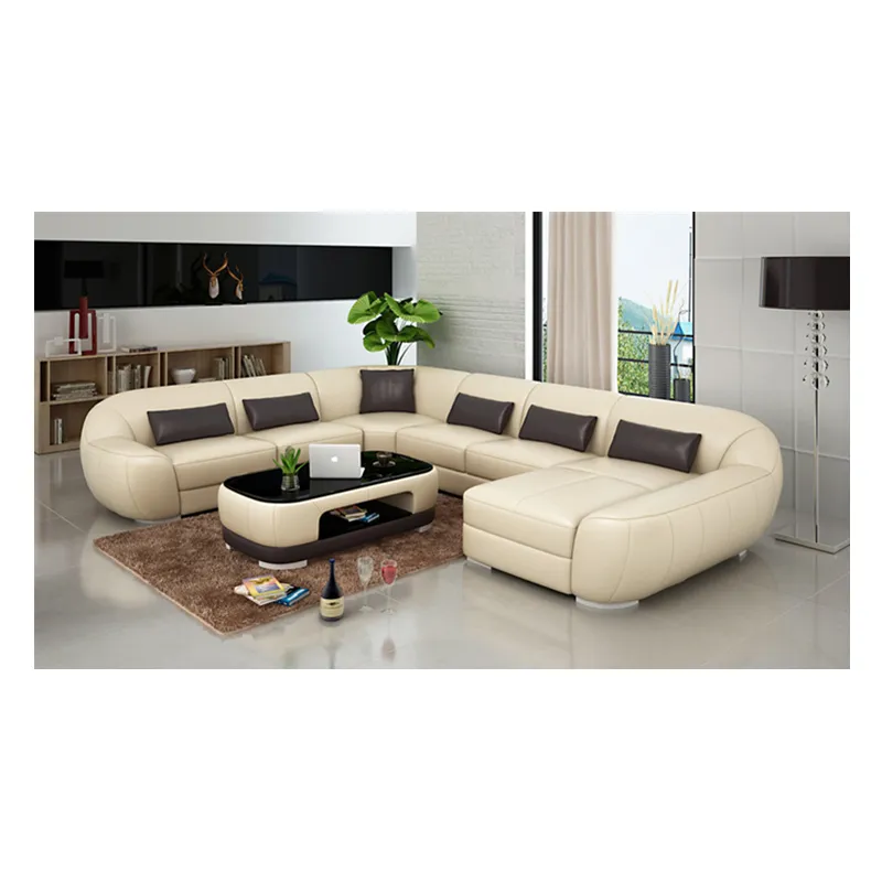 Canapés et chaises en cuir véritable, canapé de salon, Design Large, fabricants