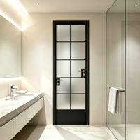 Ensemble de porte de douche en verre trempé avec cadre en alliage à coins arrondis, anti-collision, adapté aux personnes âgées, pour l'intérieur des salles de bain domestiques