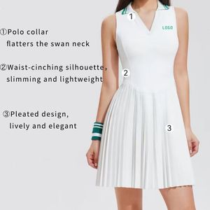 Robe d'été respirante personnalisée pour femmes, Fitness, Spinning, Golf, Cyclisme, Tennis de Table, Jupe à Col Polo avec Poches, Vêtements de Tennis - Product Image 5
